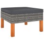 Set Divani da Giardino 8 pz con Cuscini in Polyrattan Grigio