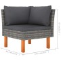 Set Divani da Giardino 7 pz con Cuscini in Polyrattan Grigio