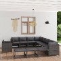 Set Divani da Giardino 12 pz con Cuscini in Polyrattan Grigio