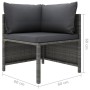 Set Divani da Giardino 6 pz con Cuscini in Polyrattan Grigio