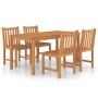 Set da Pranzo per Esterni 5 pz in Legno Massello di Teak