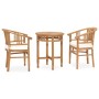 Set da Pranzo da Giardino 3 pz con Cuscini in Massello di Teak