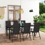 Set da Pranzo da Giardino 7 pz Nero