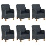 Set Pranzo da Giardino 9 pz con Cuscini Polyrattan Grigio Scuro