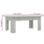 Tavolino Salotto Grigio Cemento 100x60x42 cm Legno Multistrato