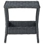 Set Divani da Giardino 3 pz con Cuscini Polyrattan Grigio Scuro