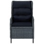 Set Divani da Giardino 3 pz con Cuscini Polyrattan Grigio Scuro