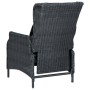 Set Divani da Giardino 3 pz con Cuscini Polyrattan Grigio Scuro
