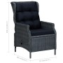 Set Divani da Giardino 3 pz con Cuscini Polyrattan Grigio Scuro