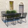 Set da Pranzo da Giardino 7 pz in Polyrattan e Vetro