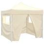 Tenda Pieghevole Crema 3 x 3 m con 4 Pareti