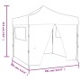 Tenda Pieghevole Crema 3 x 3 m con 4 Pareti