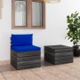 Set Divani da Giardino su Pallet 2 pz con Cuscini Massello Pino