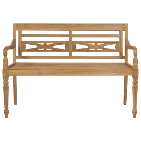 Panca Batavia con Cuscino Verde 120 cm in Massello di Teak