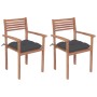 Sedie da Giardino 2 pz con Cuscini Antracite Massello di Teak