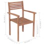 Sedie Giardino 4 pz con Cuscini Beige in Massello di Teak