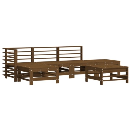 Set Salotto da Giardino 6 pz Miele in Legno Massello di Pino