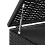 Contenitore Cuscini da Giardino Rattan PE 100x49x103,5 cm Nero