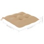 Sedie da Giardino con Cuscini Beige 6 pz Legno Massello di Teak