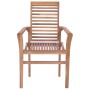 Sedie da Pranzo 4 pz con Cuscini Verdi in Massello di Teak