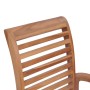 Sedie da Pranzo 4 pz con Cuscini Verdi in Massello di Teak
