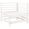 Set Salotto da Giardino 6 pz Bianco in Legno Massello di Pino