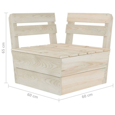 Set Divani da Giardino su Pallet 6 pz in Legno Abete Impregnato