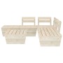 Set Divani da Giardino su Pallet 6 pz in Legno Abete Impregnato