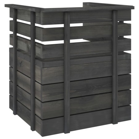 Set Divani da Giardino su Pallet 8 pz Legno Pino Grigio Scuro