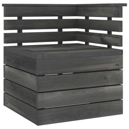 Set Divani da Giardino su Pallet 8 pz Legno Pino Grigio Scuro