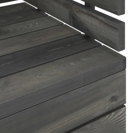 Set Divani da Giardino su Pallet 8 pz Legno Pino Grigio Scuro