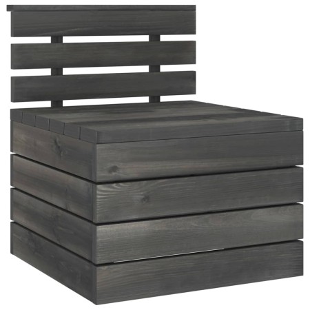 Set Divani da Giardino su Pallet 8 pz Legno Pino Grigio Scuro