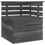 Set Divani da Giardino su Pallet 7 pz Legno Pino Grigio Scuro