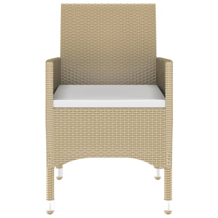 Set Mobili da Pranzo per Giardino 3 pz in Polyrattan Beige