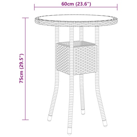 Set Mobili da Pranzo per Giardino 3 pz in Polyrattan Beige