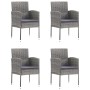 Set Mobili da Pranzo Giardino 5 pz Polyrattan Antracite Grigio