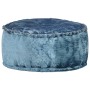 Pouf Rotondo in Velluto 40x20 cm Blu