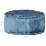 Pouf Rotondo in Velluto 40x20 cm Blu