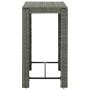 Set da Bar da Giardino 7 pz con Cuscini in Polyrattan Grigio