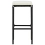Set da Bar da Giardino 5 pz con Cuscini in Polyrattan Nero