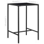 Set da Bar da Giardino 5 pz con Cuscini in Polyrattan Nero