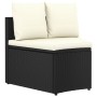 Set Divani da Giardino 7 pz con Cuscini in Polyrattan Nero