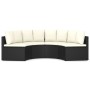 Set Divani da Giardino 4 pz con Cuscini in Polyrattan Nero