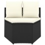 Set Divani da Giardino 4 pz con Cuscini in Polyrattan Nero