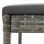 Set da Bar da Giardino 5 pz con Cuscini in Polyrattan Grigio