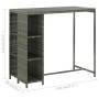 Set da Bar da Giardino 5 pz con Cuscini in Polyrattan Grigio