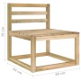 Set Salotto da Giardino 6 pz in Legno di Pino Impregnato Verde