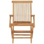 Sedie da Giardino con Cuscini Grigi 4 pz Legno Massello di Teak
