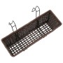 Fioriera Trapezoidale in Rattan 2 pz 50 cm per Balcone Marrone