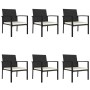 Set da Pranzo da Giardino 7 pz in Polyrattan Nero